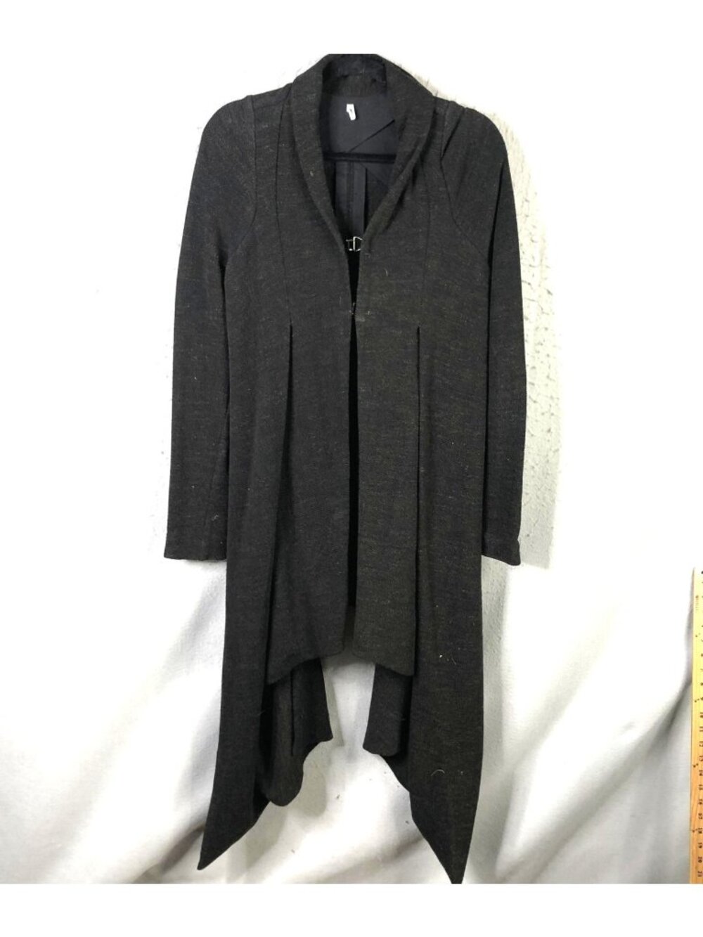 Masnada Cardigan Sweater Womens 8 Gray Cotton Blend Buckle Lagenlook Italy